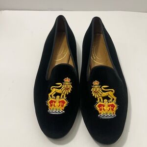 Stubbs & Wooton Black Velvet Slipper